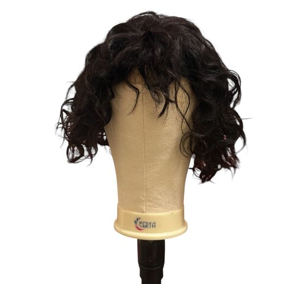 Luvme Hair Short Cut Loose Curl Bob Closure Wig With Wispy Bangs 8 inches - Picture 7 of 10